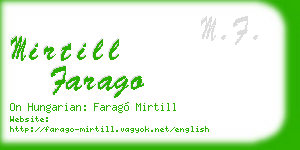 mirtill farago business card