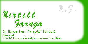 mirtill farago business card